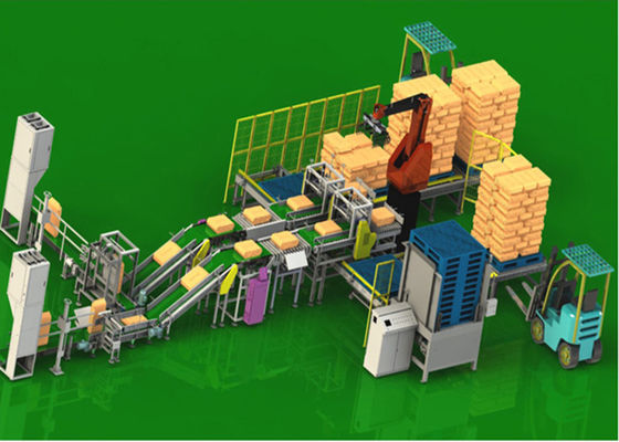 Braço Robô Paletizador IP 65 Montado no Piso com IHM Programável