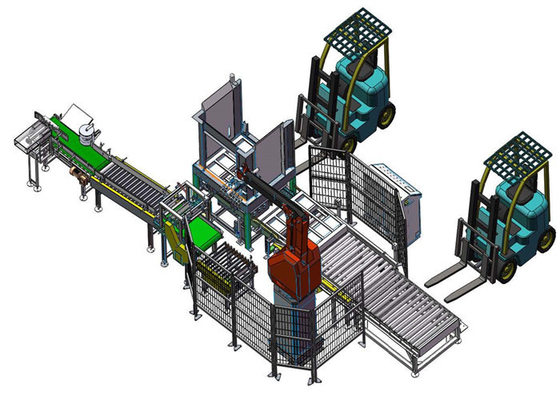 Robô de paletização pick and place com tela sensível ao toque PLC na indústria química
