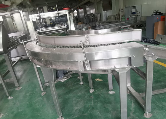 Linha de embalagem transporte Palletizing da curva de 0.75Kw para o robô de aço inoxidável